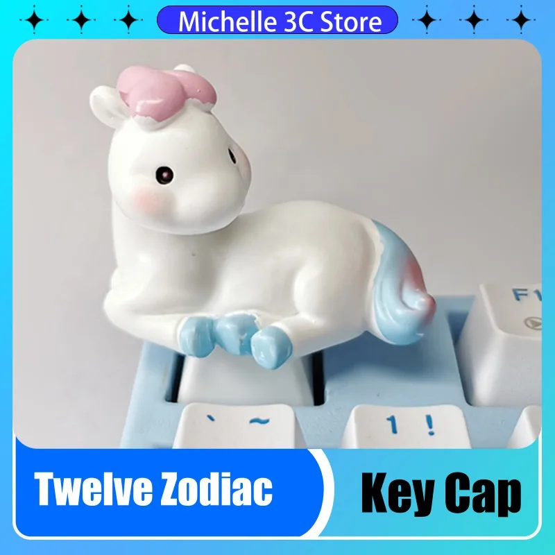 Twelve Zodiac Personality Key Cap Mechanical Keyboard Decoration Lovely Single Stereo Light Transmission ABS Dragon/Monkey/Rat