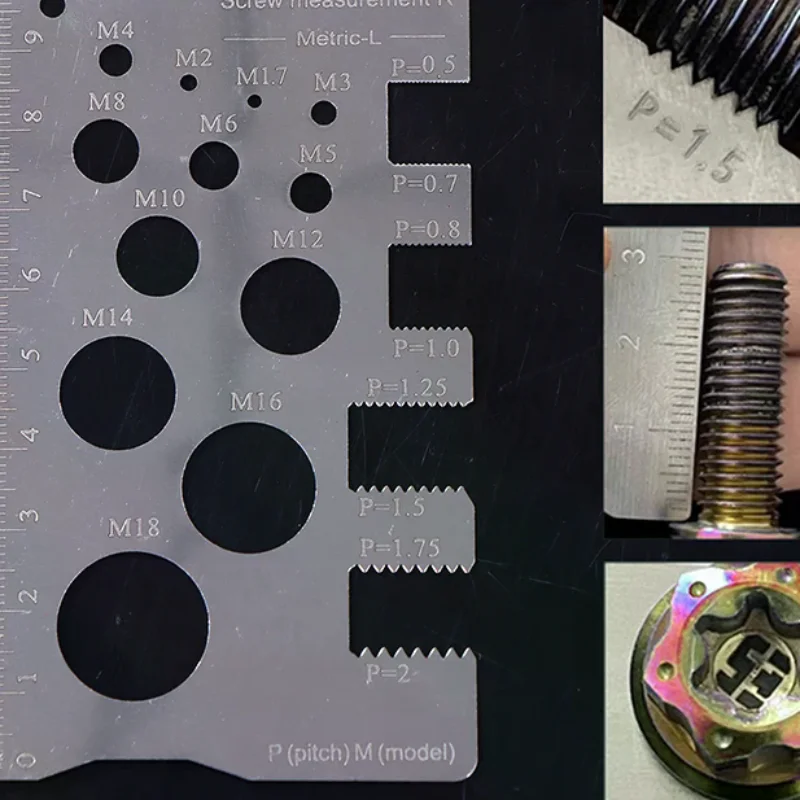 Durabler règle en acier inoxydable règle de mesure de vis mesure de pas précis jauge de filetage règle de mesure de vis mesure