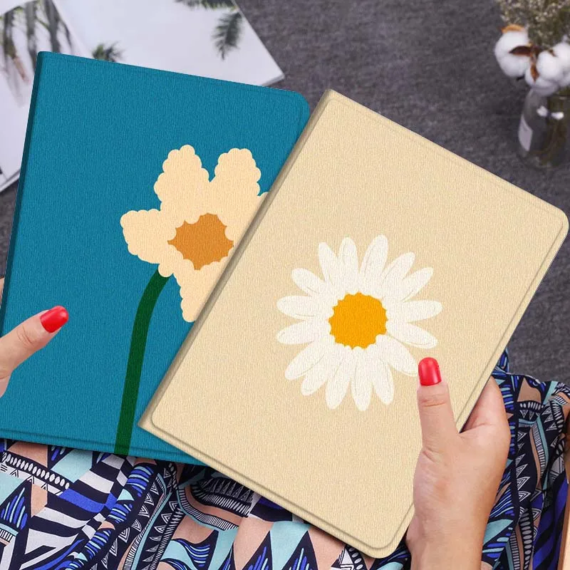 

Чехол для планшета с рисунком цветка ромашки для Lenovo Xiaoxin Legion Pad Tab Pro GT Y700 Gen4 2 11 P11 M10 K10 3rd Plus Gen