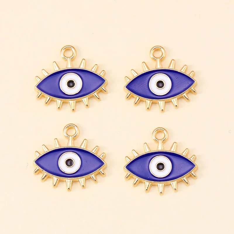 Silver Plated Alloy Evil Eye Charms for DIY Jewelry Making