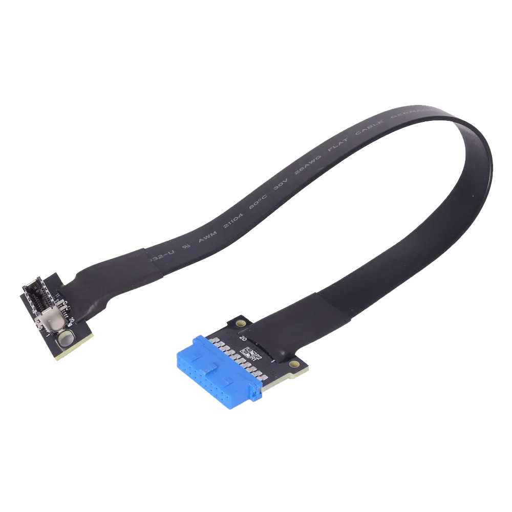 ADT USB 3.0 Interface Extension Adapter Cable Type-E Female To Int.19P/20P DIY Motherboard Front and Rear with Screw Holes