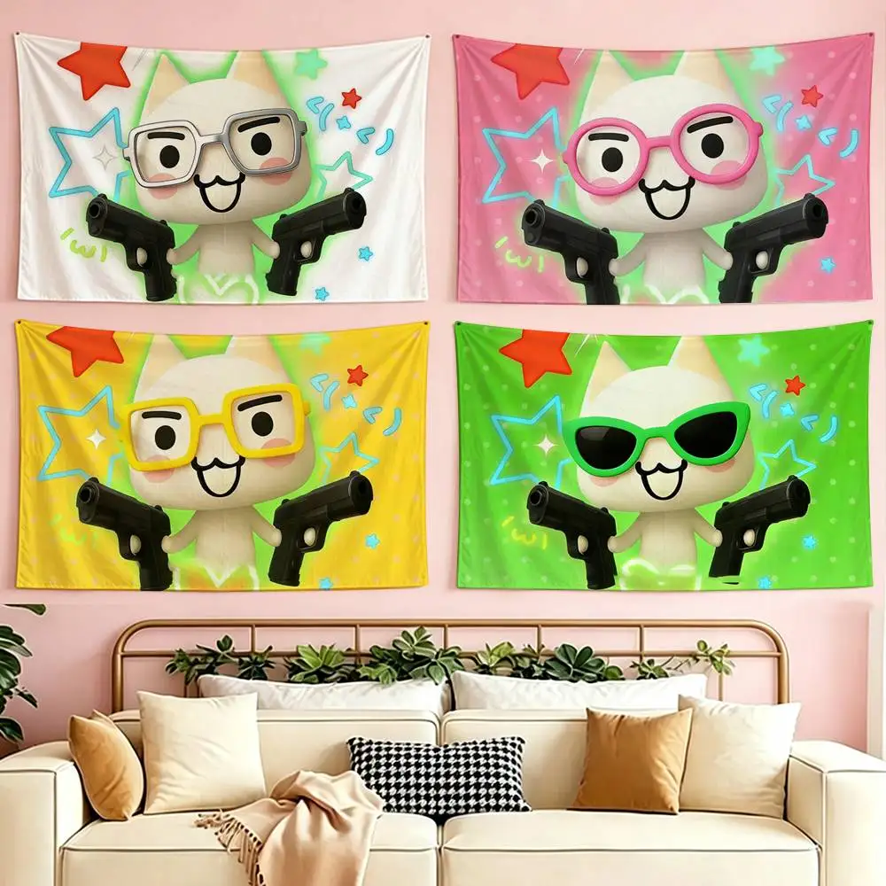 

cute I-Inoue Cat flag Suitable For Party Club Outdoor Interior Wall Decoration Banner Fans Gift