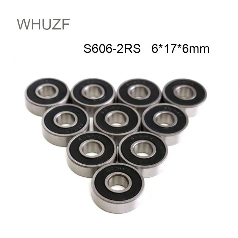 

WHUZF 10/20/50pcs S606-2RS S606RS 6x17x6 ABEC-5 606 2RS RS Stainless Steel Deep Groove Ball Bearing shielded S606-2RS 6*17*6mm