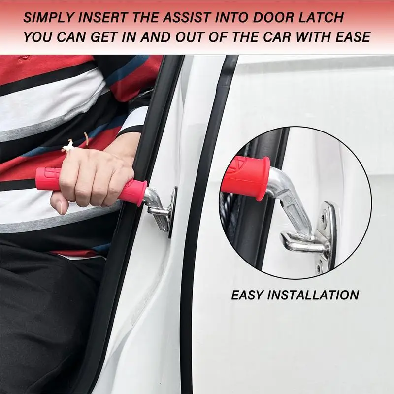 Portable Car Handle Assist Disabled Car Door Handle Non-Slip Elderly Auto Door Assist Handle For People With Limited Mobility