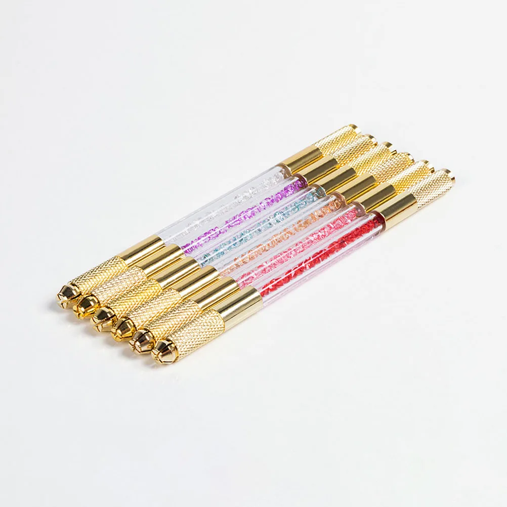

Rhinestone Crystal Handle Dual Tip Microblading Pen for Skin Tattooing Precision Tool Stylish Design Women Favorite