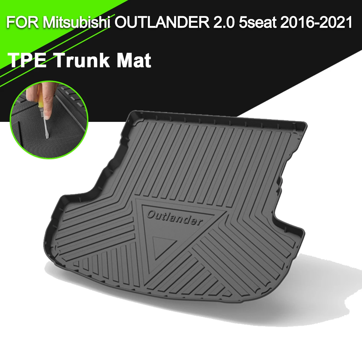 Trunk Mat  TPE FOR Mitsubishi OUTLANDER 2.0 5seat 2016-2021 Car Waterproof Non-Slip Rubber Cargo Liner Accessories