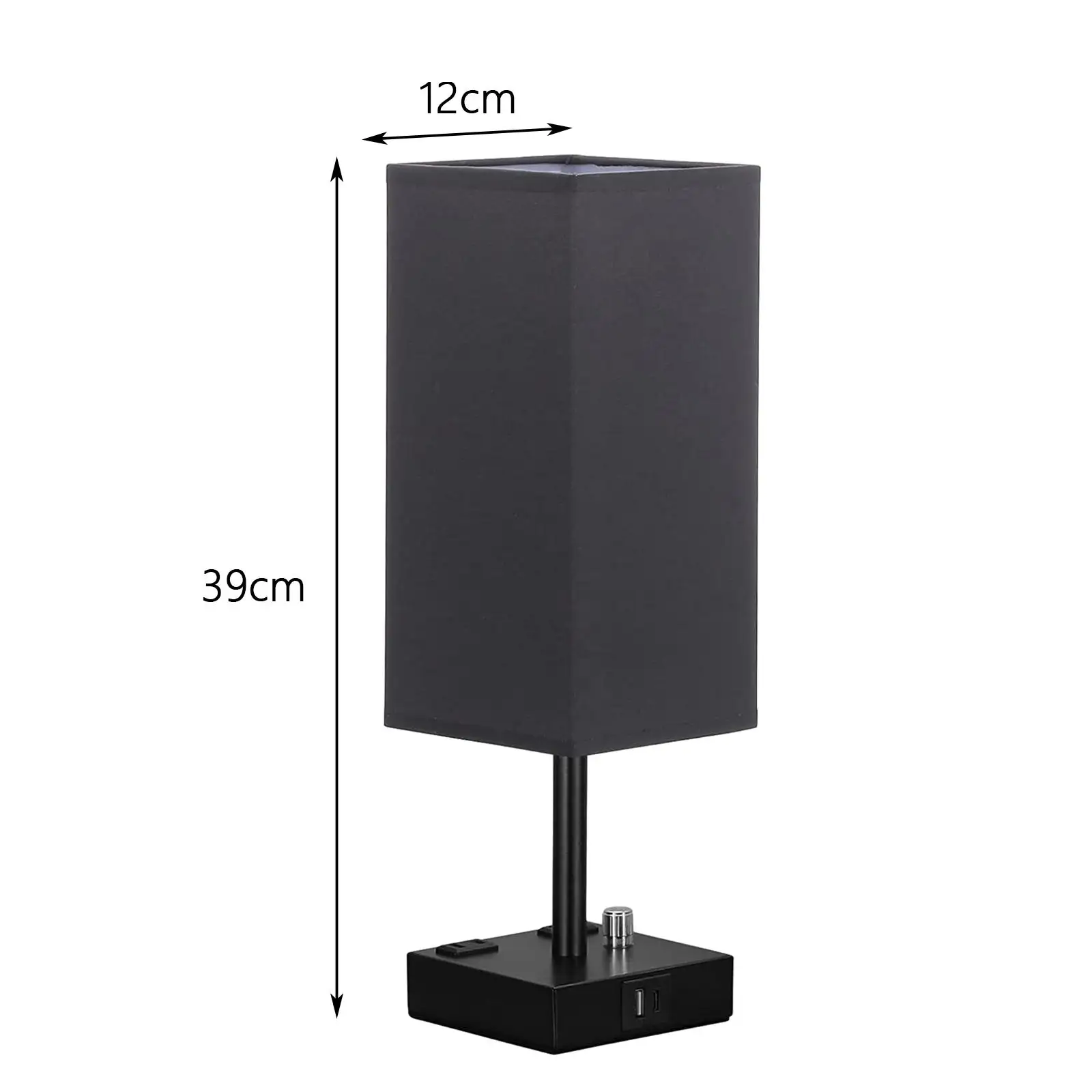 Bedside Lamp with USB C and A Ports Bedroom Bedside Minimalist Modern Socket Touch Dimming Table Lamp Hotel Home Decoration