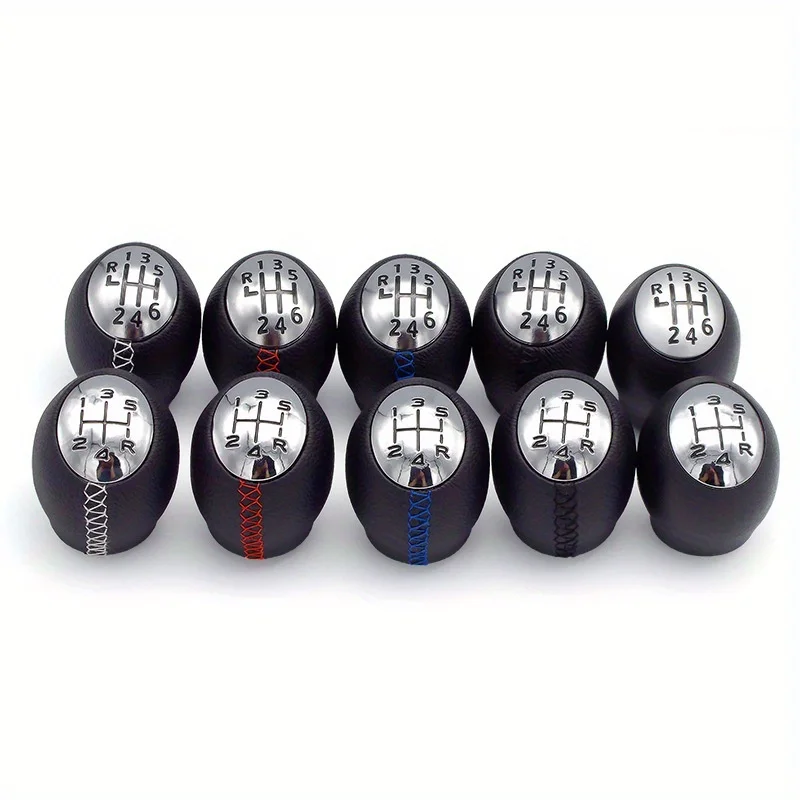 5/6 Gear PU Leather Handball Manual Shift Lever Head Accessories Suitable for Renault Megaane Car Shift Lever