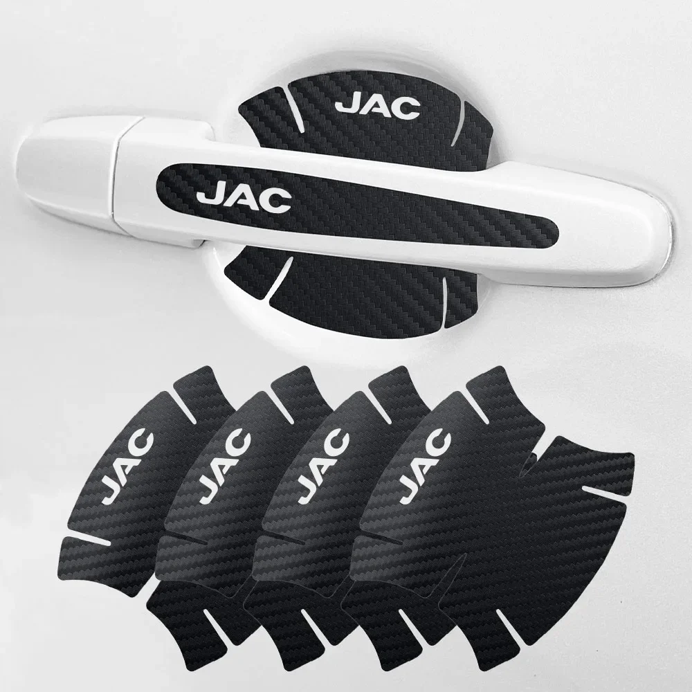 For JAC Refine J3 J2 S5 A5 J5 J6 J4 Vapour S2 T8 Auto Accessories 8pcs/set Car Handle Bowl Carbon Fiber Texture Stickers