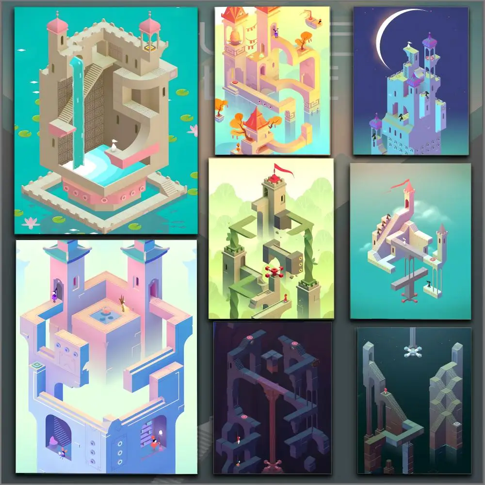 Game Of M-Monument Valley Poster HD PVC Wall Art - Waterproof Self Adhesive Mildew Resistant For Home Office Bar