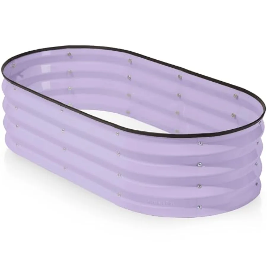 

Оцинкованная приподнятая грядка для сада 4×2×1 фут, уличная, для выращивания овощей и цветов, большой металлический садовый ящик, лаванда