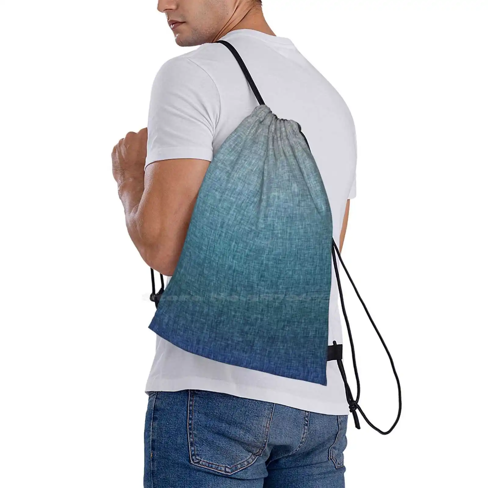 Mochila escolar con patrón cruzado azul y gris azulado, bolso abstracto moderno, gran oferta