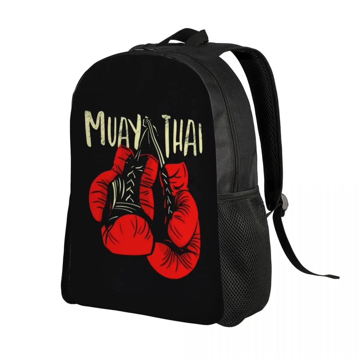 Muay Thai Gloves Travel Backpack Men Women School Computer Bookbag Thailand Boxing Fighter College Student Daypack Bags