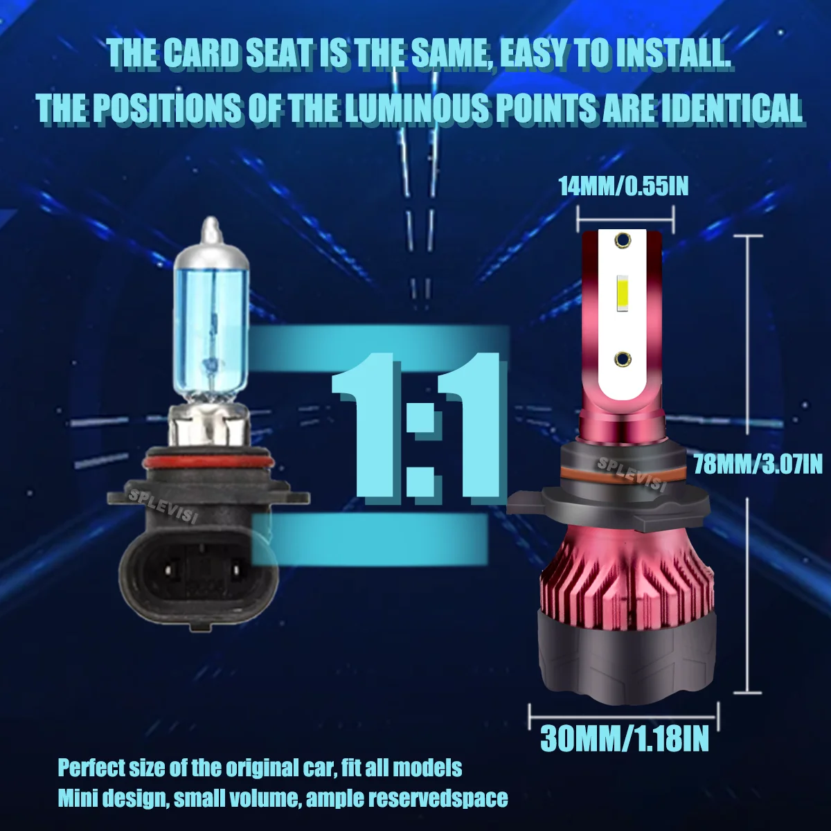 أعلى جودة 12 فولت 24 فولت 9012 HIR2 LED المصابيح الأمامية عالية مشرق 100 واط 6000 كيلو الأبيض استبدال مصابيح الهالوجين 320% رقائق السطوع