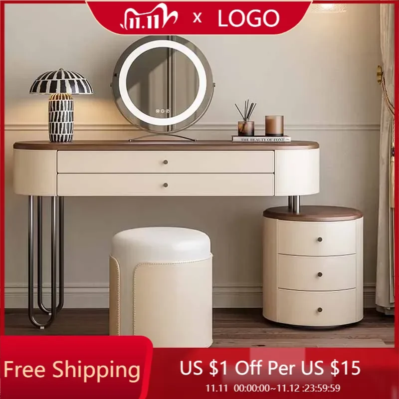 

Organizer Stool Vanity Table Light Makeup Luxury Modern Dressers Makeup Minimalist Bedroom Schminktisch Home Furniture