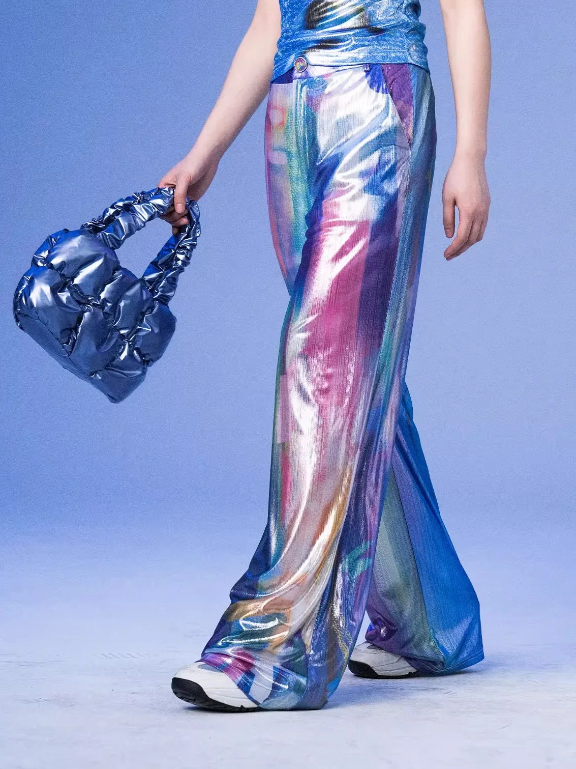 

Брюки Monsssstar Original Brand, трикотажные, с лазерной печатью, уличный стиль, асимметричные, свободного кроя, с завышенной талией