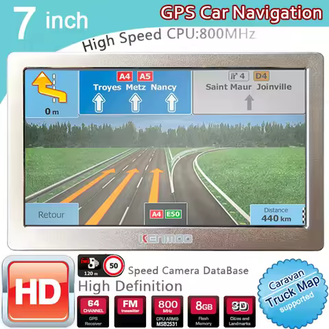 7 Inch HD GPS Portable Navigation 2026 Maps for Europe Russia Car TRUCK CAMPING Caravan Navigator Sat Nav Lifetime Updates 700T