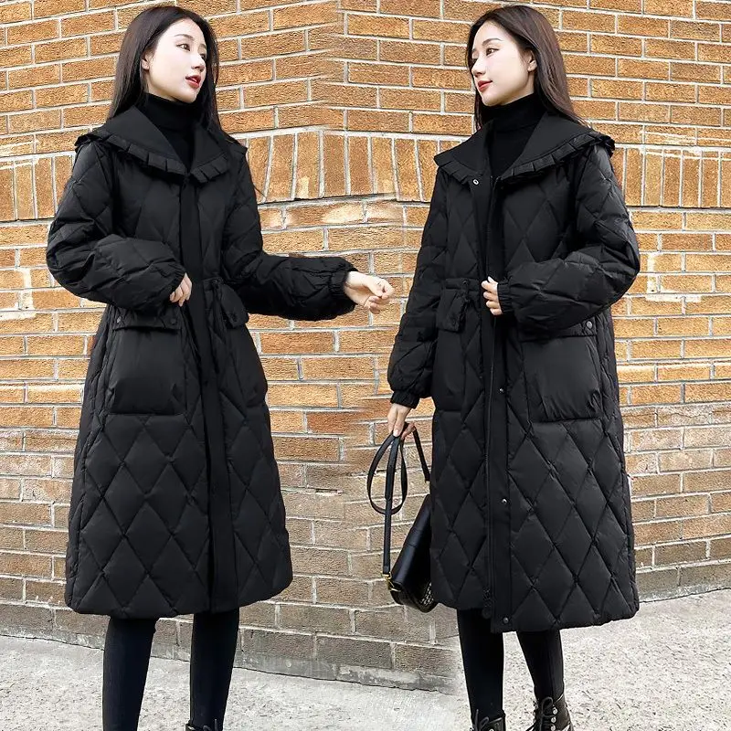 2023 neue Frauen Daunen Baumwoll mantel Winter jacke weibliche dicke warme Outwear schwarz abnehmen Parkas Baby kragen Mantel