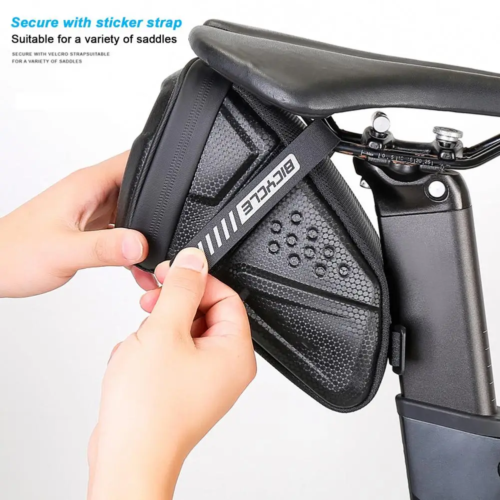 Bicycle Under-seat Bag Waterproof Hard Shell Bike Saddle Bag with Reflective Strap for Road Mountain Bicycles Under-seat Tools