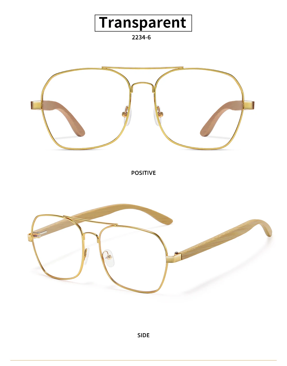 GM Fashion Retro Metallische Eckige Sonnenbrille für Damen und Herren Luxus Designer Marken Beliebte Fahrer-Sonnenbrille aus Bambus und Holz – Detail 11