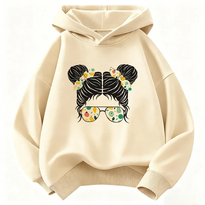Latest children's hooded sweatshirt with retro niche fashion girl pattern - comfortable and casual pullover hoodie