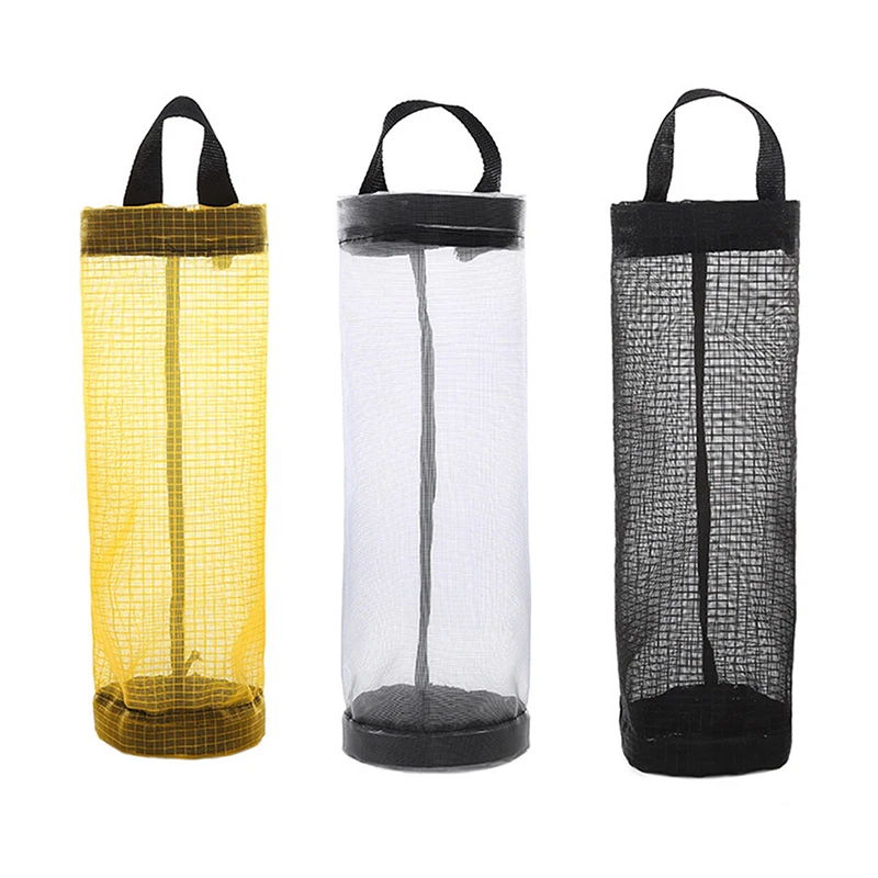 Home Grocery Bag Holder Wall Mount Plastic Bag Holder Dispenser Hanging Storage Trash Garbage Bag Kitchen Garbage Organizer