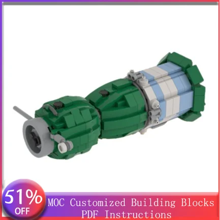 

447 деталей, настраиваемый модульный конструктор MOC «Космический корабль Союз П» в масштабе 1:42, креативный DIY-набор для мальчиков, праздничный подарок