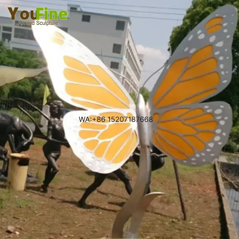 Wmwmnu Garden Outdoor Metal Stainless Steel Butterfly Sculpture for Sale