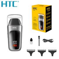 HTC Mini Hair Clippers Professional Zero Cutting Machine Electric Cordless Beard Trimmer USB Rechargeable Hair Trimmer for Men