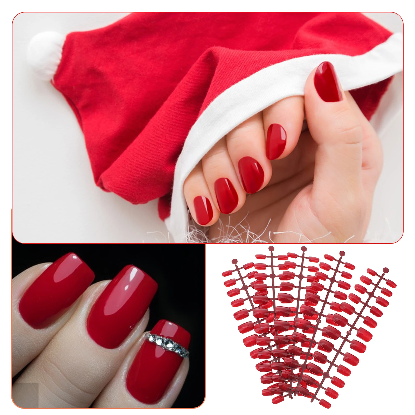 

120 Pcs Solid Color Nail Tips Full Cover Artificial Nails Non Toxic Durable Material Square Head Fashion Nail Art Accessories