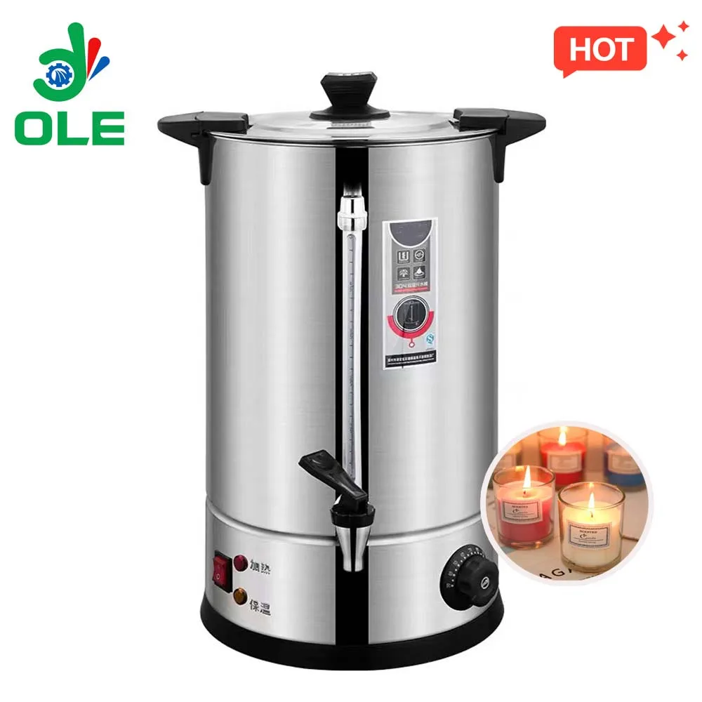 Calentador de cera Melter para fabricación de velas con boquilla y Control de temperatura, venta al por mayor, 8L, 10L, 12L