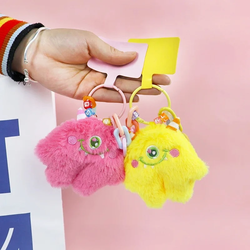 Cute Plush Phone Charms DIY Car Mobile Phone Chain Lanyard Keychain Backpack Smartphone Little Monster Pendant Stuffed Toy Gift