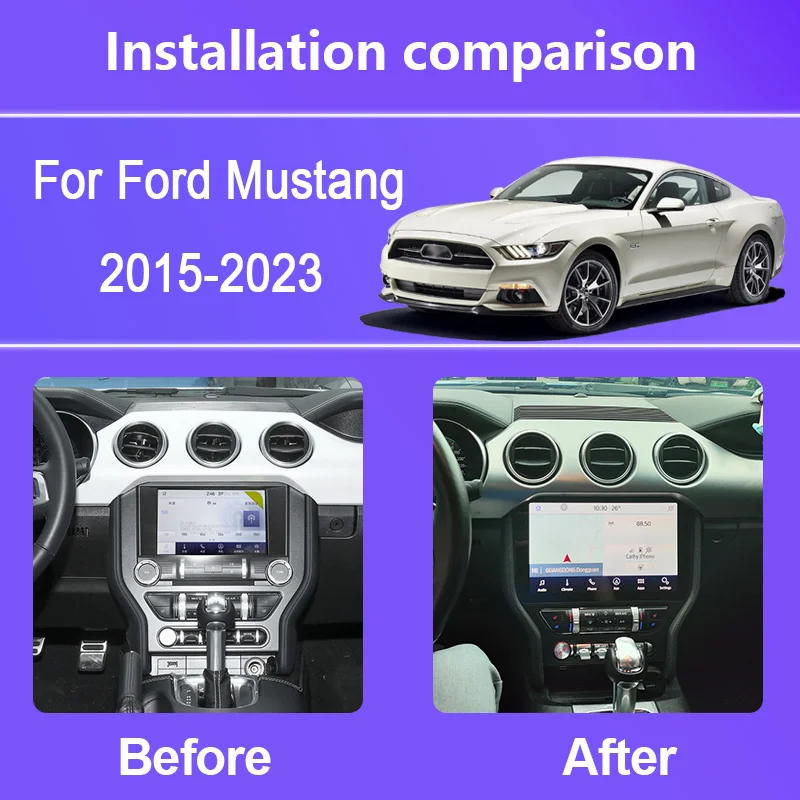 For Ford Mustang Shelby 2015-2023 Car Multimedia Player Stereo Player Radio Android 12.0 8+256G Octa Core Carplay Resolution