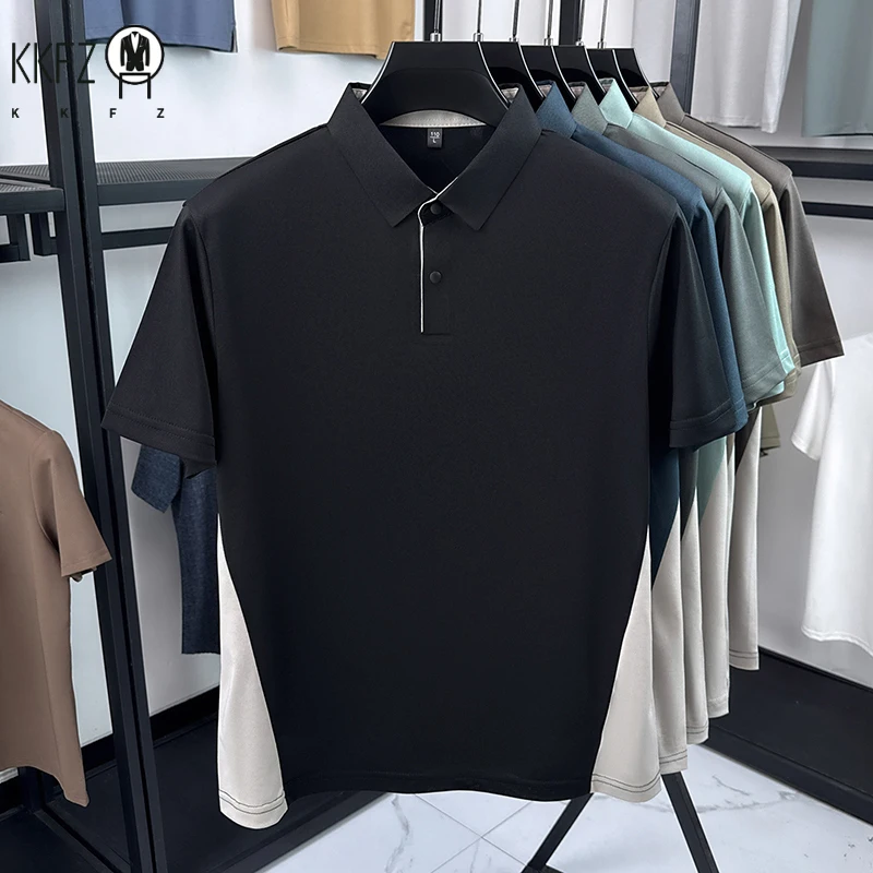 Camiseta Polo Deportiva para Hombre, de Manga Corta, con Bloques de Color, Transpirable, Informal, para Gimnasio