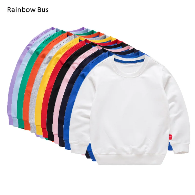 2023 Solid Children's Sweatshirt for Boy Hoodies Kids Baby Girls Clothes Cotton Teenagers Sweat Shirt Poleron Dropship 2-10Y