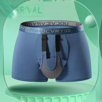 Adam fizik tedavi seksi boksörler Penis Varicocele Cure Lingerie sağlık Srotum destek iç çamaşırı kasık ağrısını azaltmak