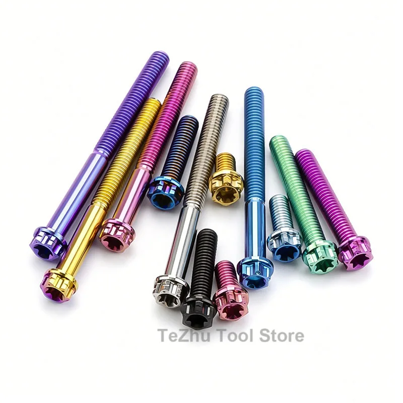 M6 Titanium Alloy Flange Internal And External Plum Blossom Screws Length 5-100mm various colors