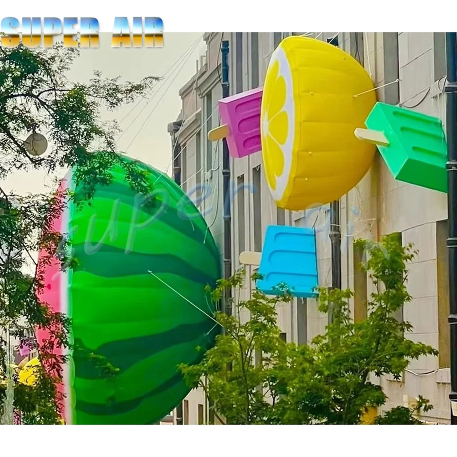 Popolare modello di frutta gonfiabile vivido al limone gonfiabile artificiale per la decorazione dell'edificio