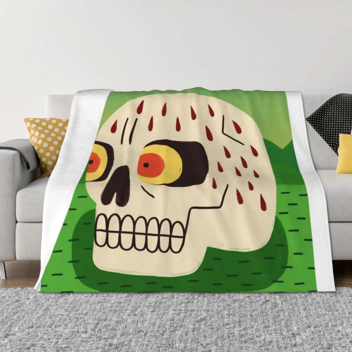

Skull Throw Blanket decorative Furry cosplay anime Picnic Blankets