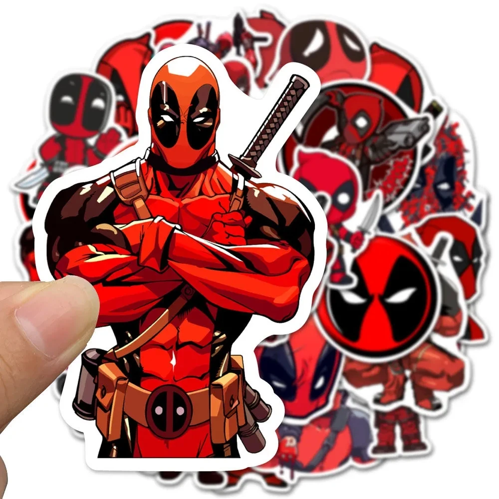 10/35pcs Cool Disney Cartoon Deadpool Graffiti Stickers Decals Skateboard Luggage Phone Bike Diary Waterproof Sticker Kids Toys