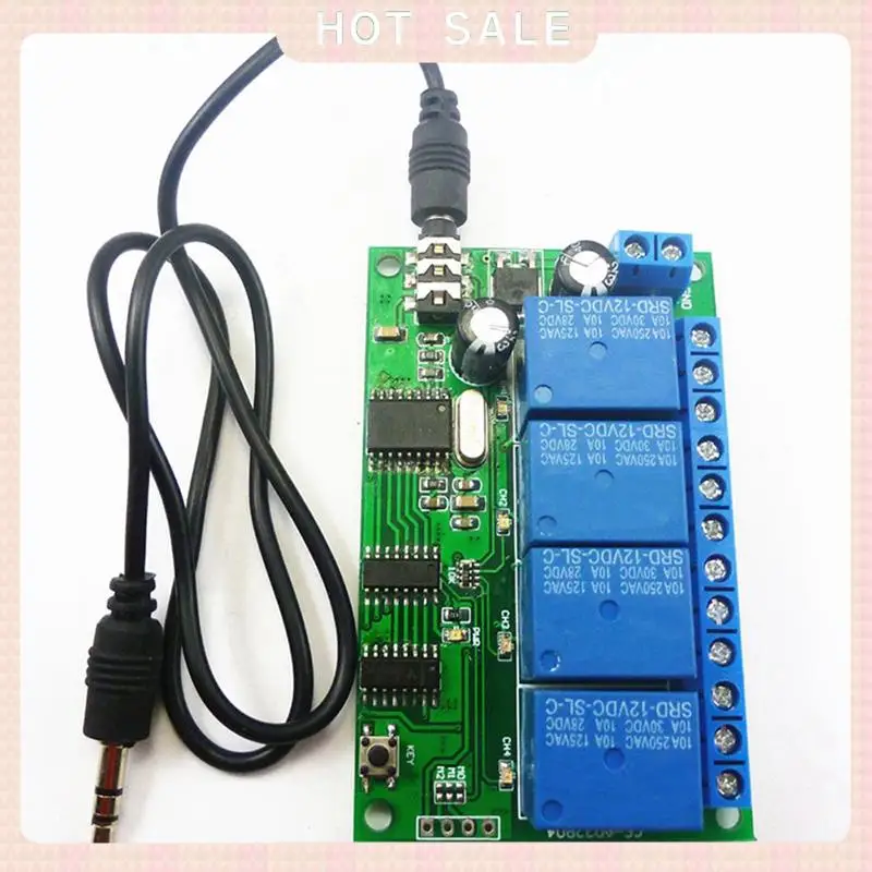 24-Hour Delivery AD22B04 4 Channel Relay DTMF Tone Signal Decoder Remote Control Relay Module 12V DC For PLC Smart Home