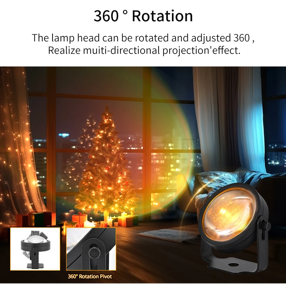 Tuya Smart Sunset Lamp Night Light Sunset Projector Smart Life APP Remote Led Lights For Photography Selfie Party Decoration