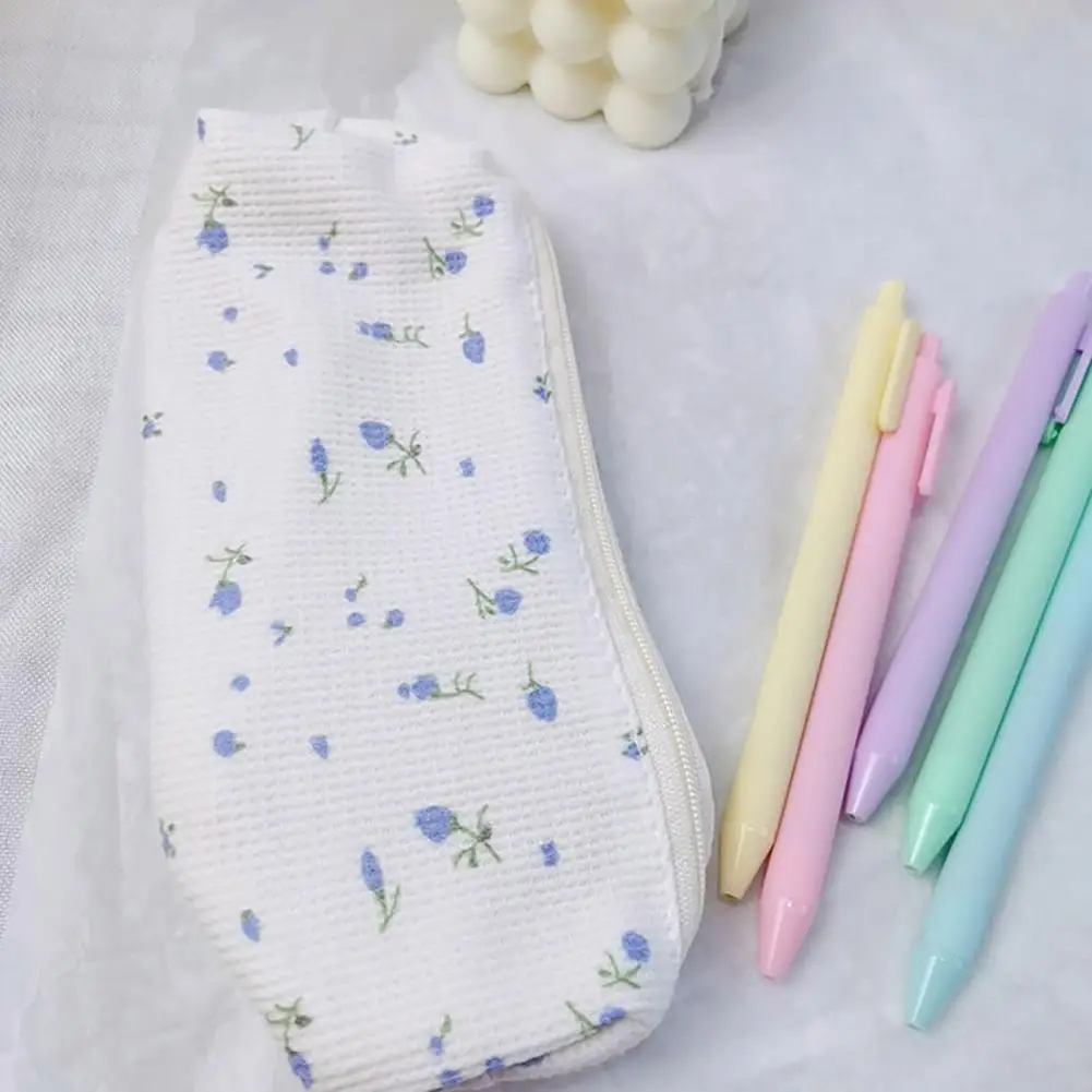 Pencil Pouch Floral Pencil Case Floral Print Pencil Case with Zipper Closure Capacity Stationery Organizer for Students Cute