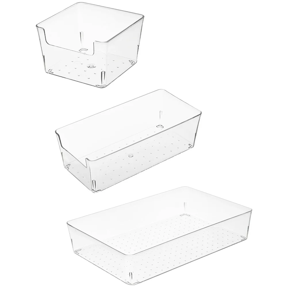 

3Pcs Desktop Organizer Storage Box Pen Holder Makeup Brush Case Compartment Large Capacity Sundries Holder for Office Bedroom