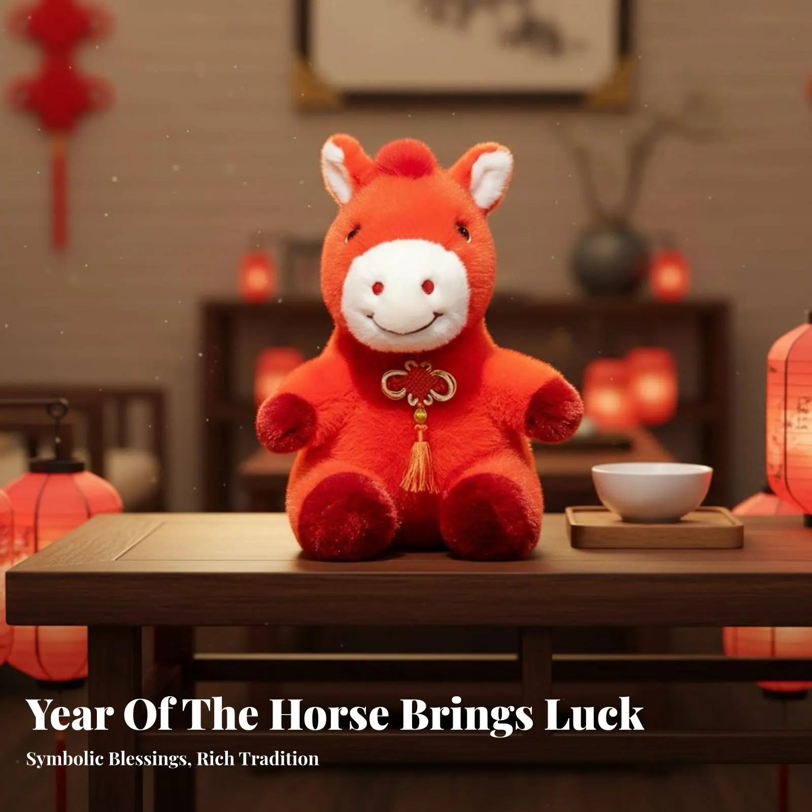 

Year of the Horse Symbol Doll Great Gift Chinese New Year Horse Doll House Decoration Soft Material Skin-Gentle Material