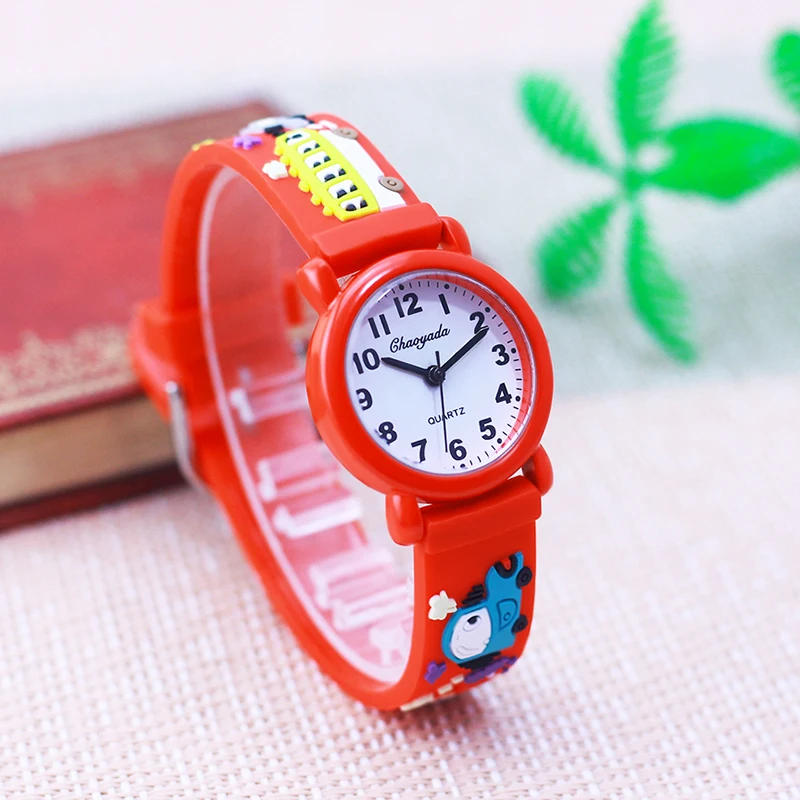 Cute children's boy's girls' cartoon car quartz watches soft silicone strap mini samrt digital for above 3years kids study gifts