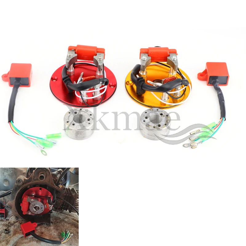 1 Set Motorcycle Magneto Stator Rotor & Ignition Coil Assembly Kit Replacement For 50/110/125/140/150CC Scooter Go Kart ATV Quad