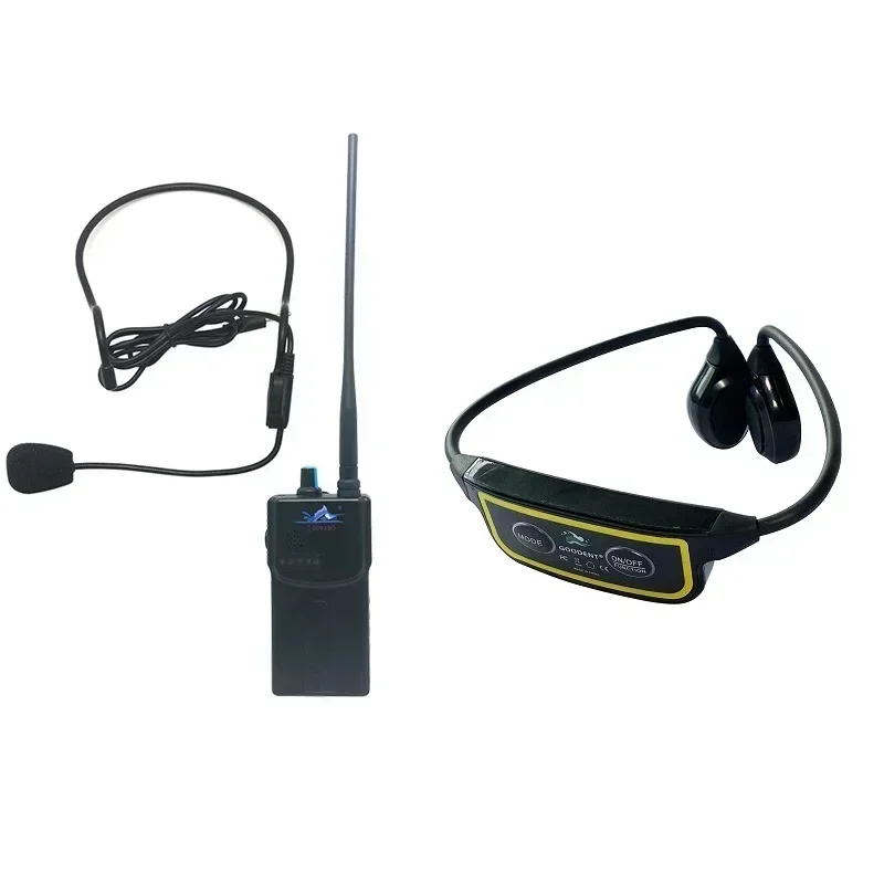 60Hz-20KHz Swimming Training System FM Transmitter H900 Real time Talking Hands Free Swimmer Headphone Bone