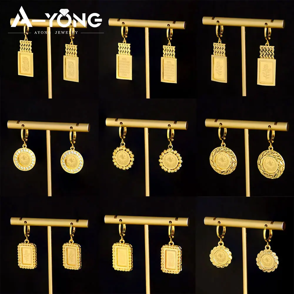 Klassische türkische Vintage-Münzen, baumelnde Ohrringe, 21 Karat vergoldet, Dubai, Braut, Heiraten, Clip-Tropfenohrring, kürdischer Damen-Hochzeitsschmuck