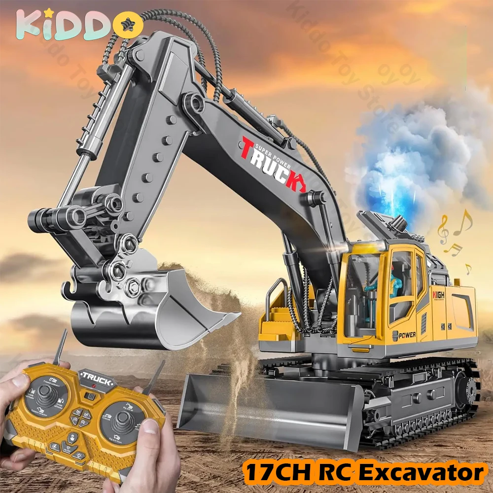 

RC Excavator 17CH Remote Control Truck 2.4G RC Crawler Engineering Vehicle Excavator Truck Radio Control Construction Car Gifts
